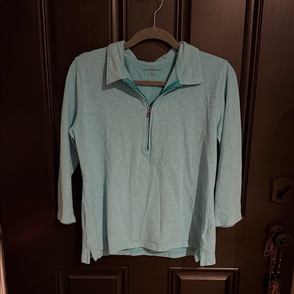 Croft & Barrow Light Blue Quarter-Zip Pullover